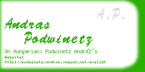 andras podwinetz business card